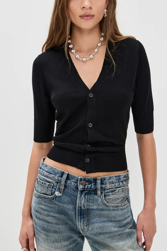 V-Neck Stretch Knit Cardigan Main image