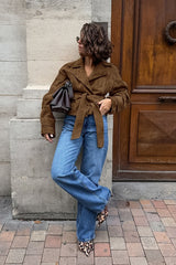 Vintage Belted Suede Long Coat