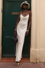 Print Low Back Slip Dress