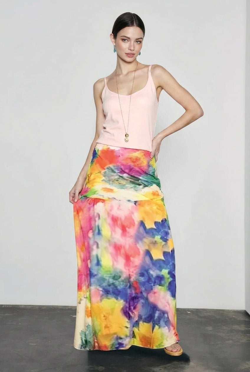 Retro Oil Print Elegant Vacation Skirt Main image