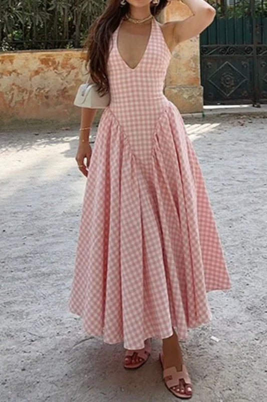 Elegant Waist-Pleated Maxi Dress Main image