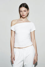 Skew Collar Slim Fit Tee Strapless