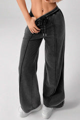 Drawstring Low Rise Straight Jeans