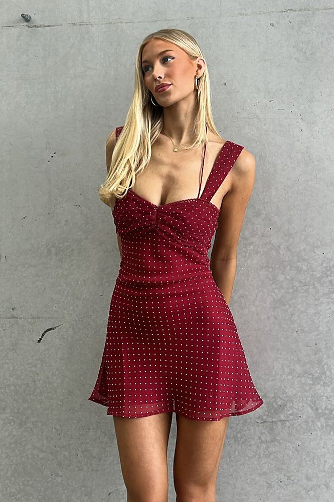 Open Back Spaghetti Strap Mini Dress Main image