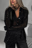 Sequin Collared Long Sleeve  Glamorous Blouse
