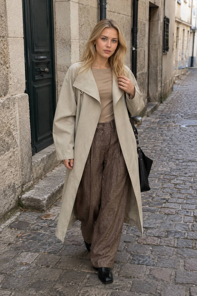 Sophisticated Minimalist Style Long Overcoat