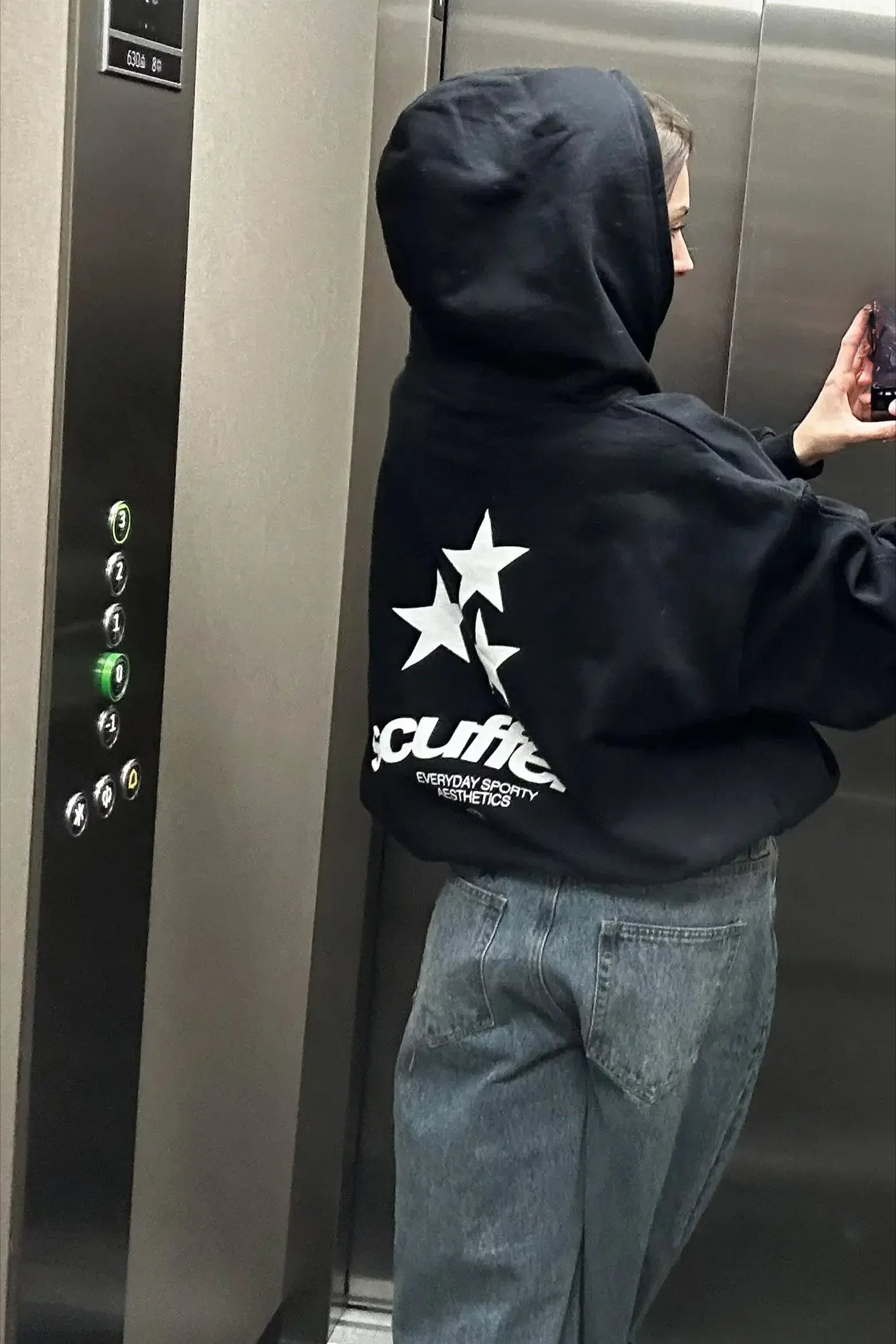 Grunge Star Print Streetwear Hoodie Main image