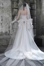 Strapless Satin A Line Wedding Dress