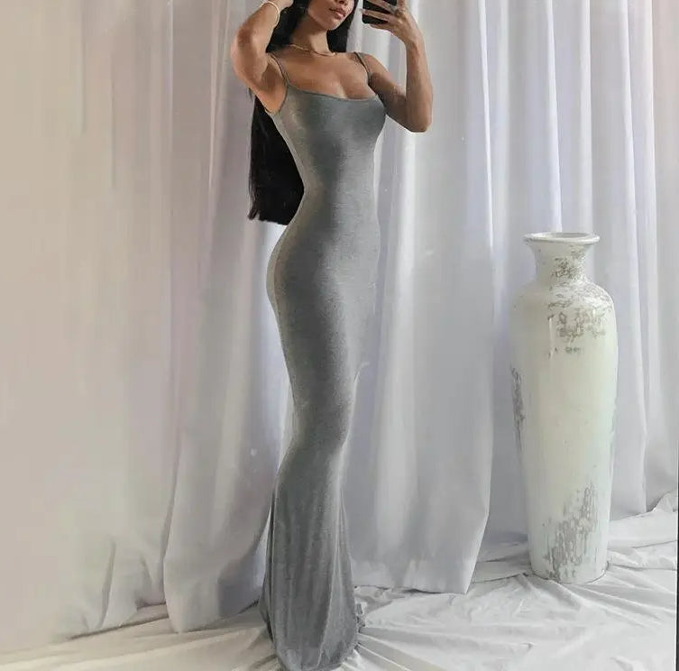 Satin Slip Backless Maxi Dress Main image