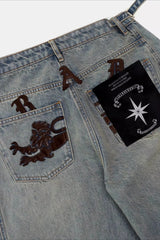 Vintage Distressed Wide Leg Jeans