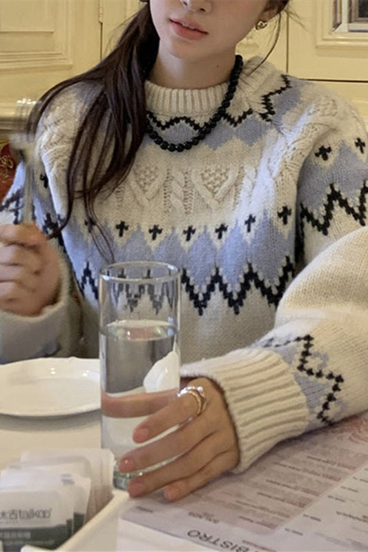 Slouchy Thick Knit Long Sleeve Sweater Main image