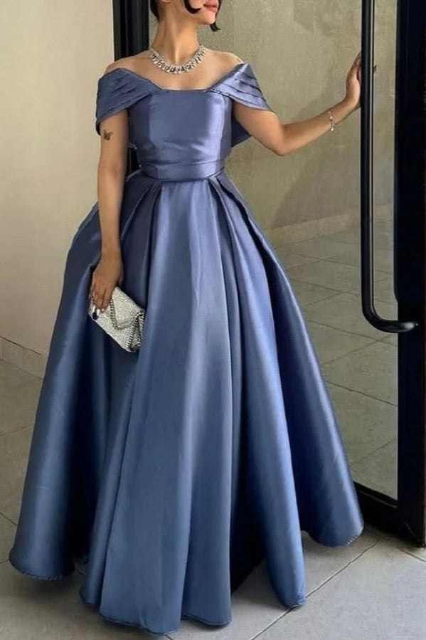 Satin Off Shoulder Ball Gown Prom Dress Secondary image