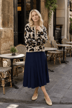 Vintage Leopard Print Knit Cardigan