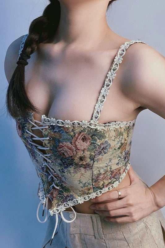 French Floral Bustier Corset Cami Top Secondary image