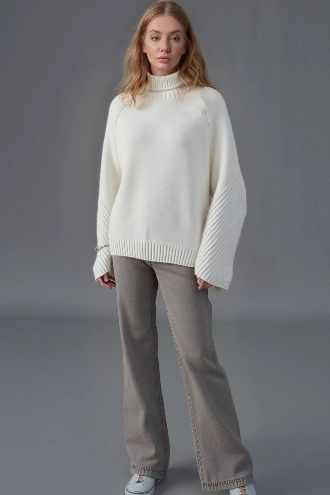 High Neck Loose Knit Sweater Secondary image