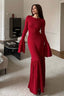 Ruffled Panel Knit Maxi Sweater Dress