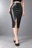 Office Lady Black PU Leather Skirt