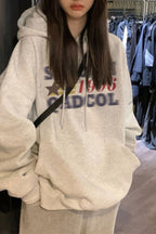 Retro Letter Print Hoodie