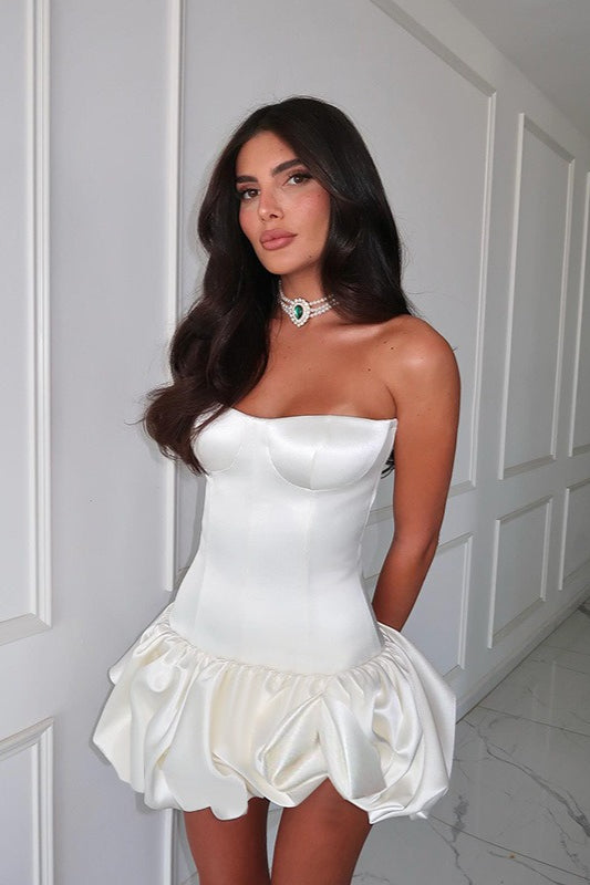 Strapless Ruched A-Line Party Dress Secondary image