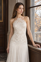 Spice Girl Lace Insert Backless Slip Prom Dress