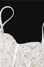 Lace Ruffle Slit Party Dress