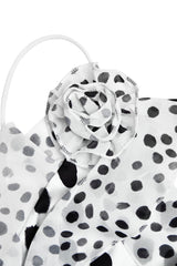 Satin Polka Dot Backless Bodycon Maxi Dress