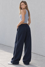 Elastic Waist Loose Fit Casual Pants