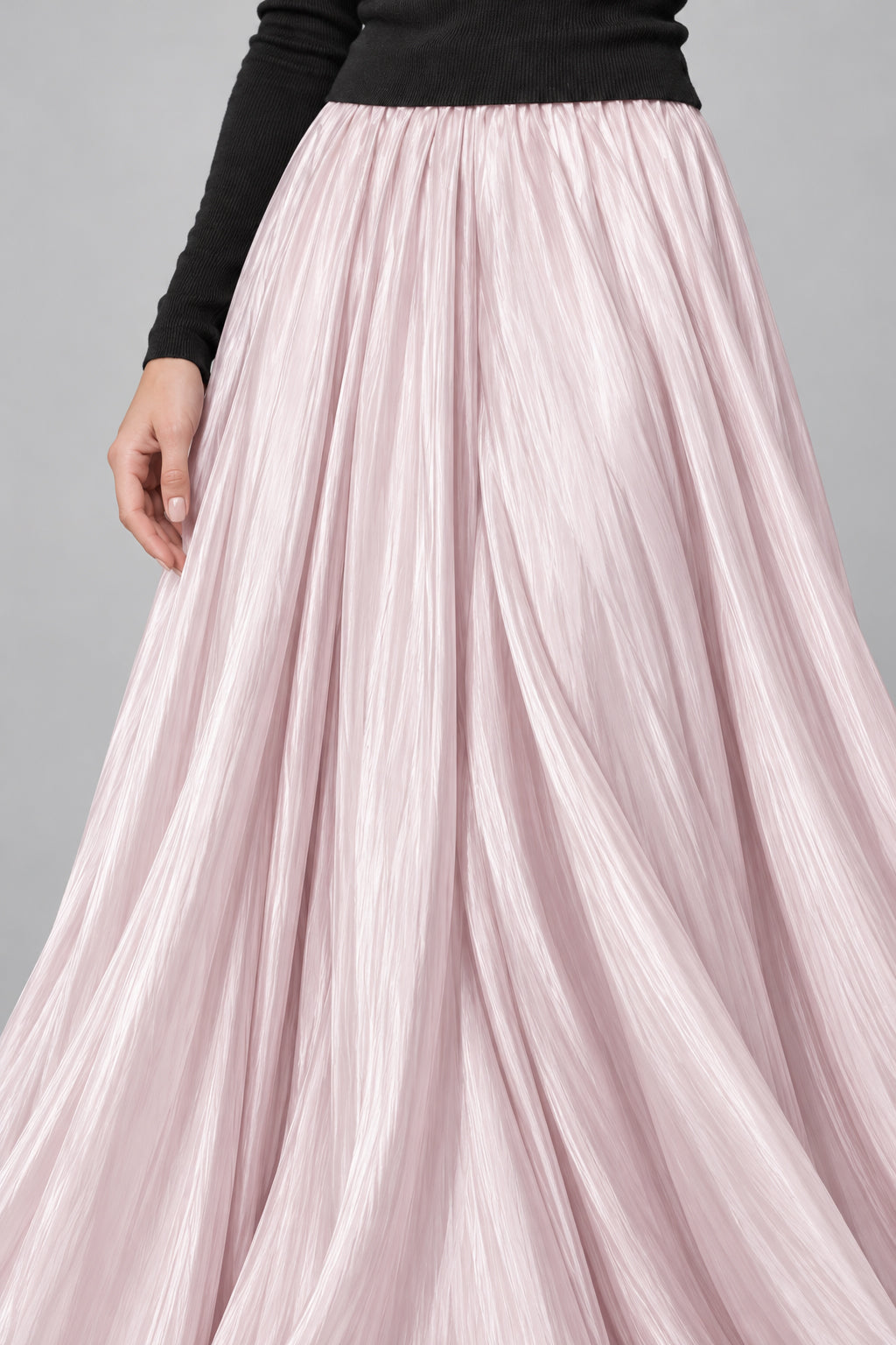 Mermaid Shiny Acetate Like Maxi Skirt
