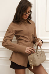 Slim Fit Ruched Waist Blouse