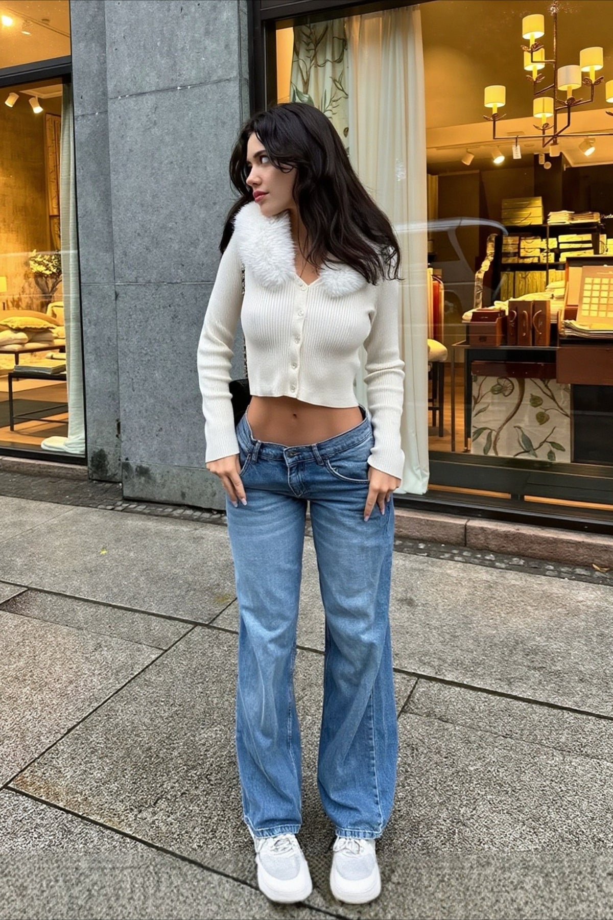 Leopard Star Patch Straight Leg Jeans