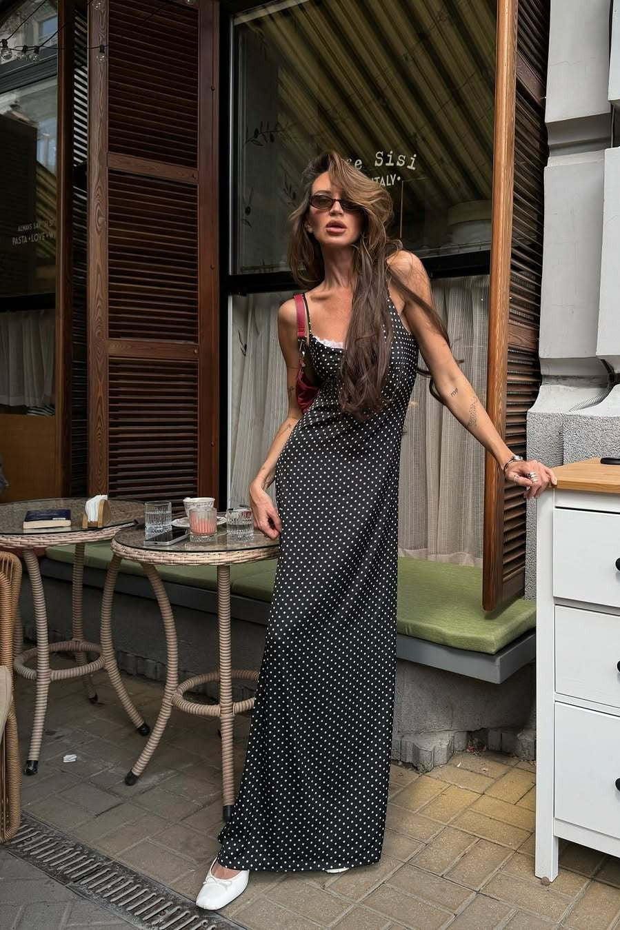 Polka Dot Cami Long Maxi Dress Main image