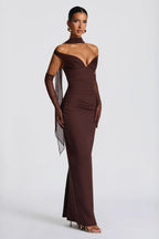 Strapless Off Shoulder Ruched Stretch Bodycon Formal Dress