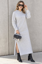 Slit Hem Hoodie Dress