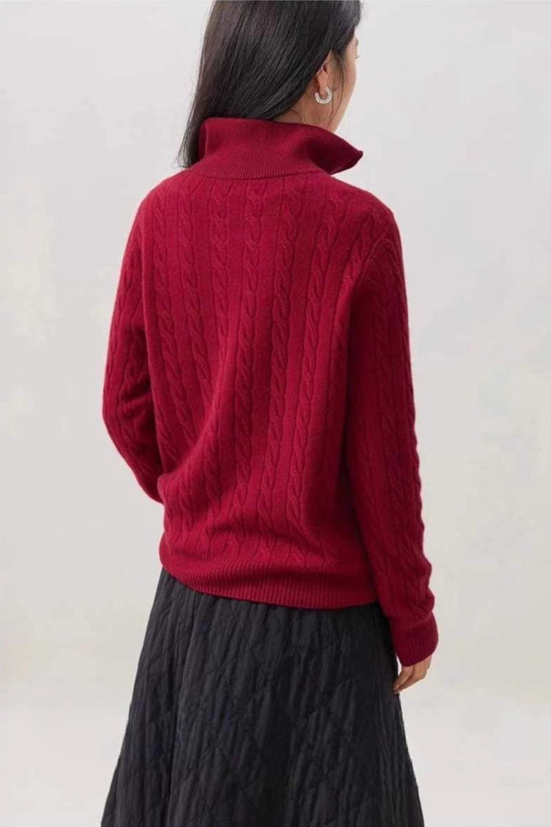 Cable Knit Half Zip Sweater Secondary image