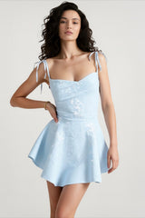 Tie-Waist Backless Cowl Neck Birthday Dress
