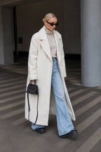 Fleece Lapel Long Sleeve Cozy Overcoat