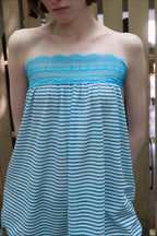 Lace Trim Plaid Relaxed Tube Top