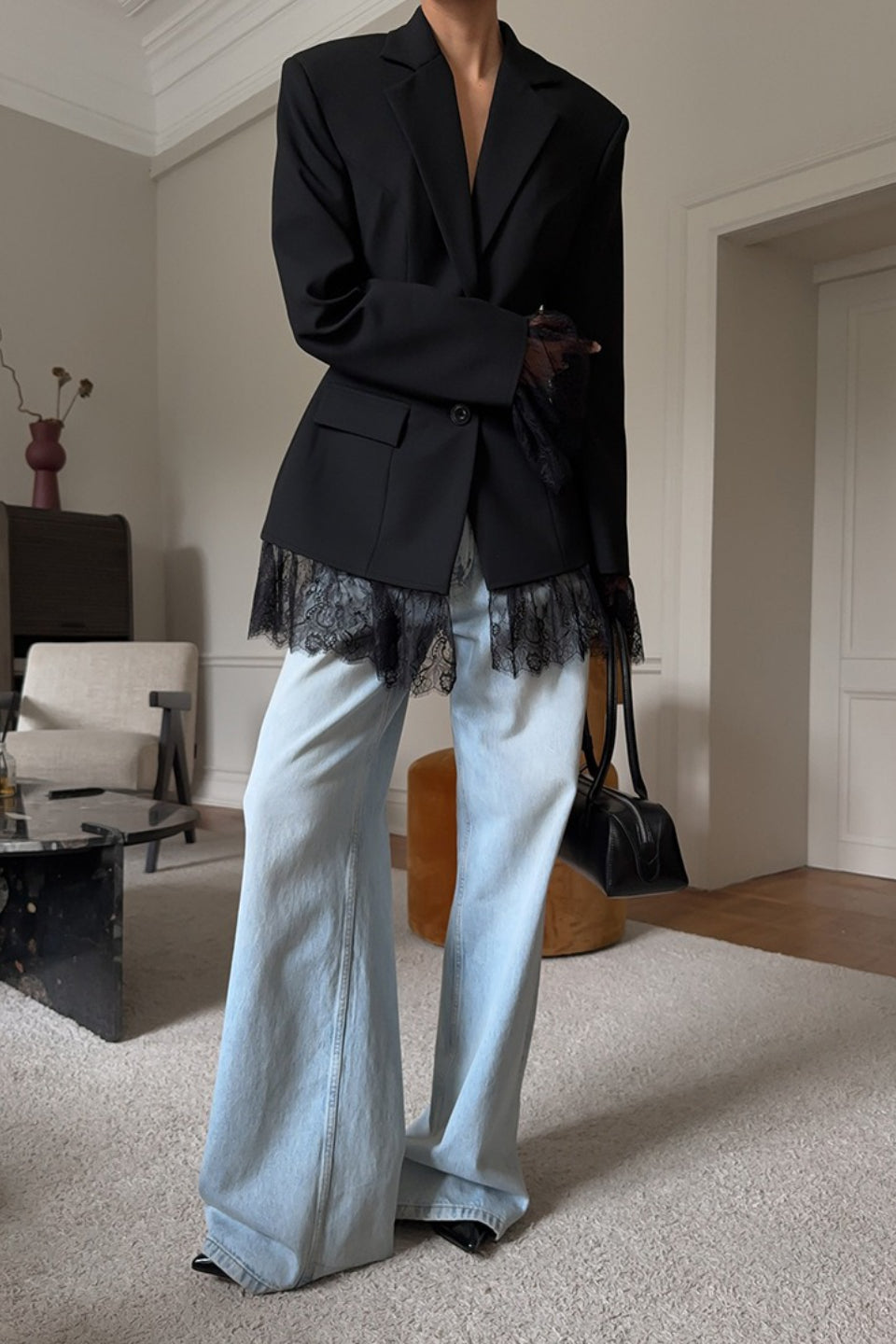 Versatile Lace Detail Tailored Blazer Secondary image