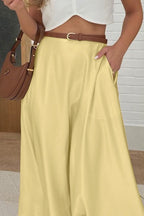 Draped Satin A-Line Maxi Skirt