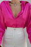 Lace Leather Panel Sheer  Long Sleeve Chic Blouse