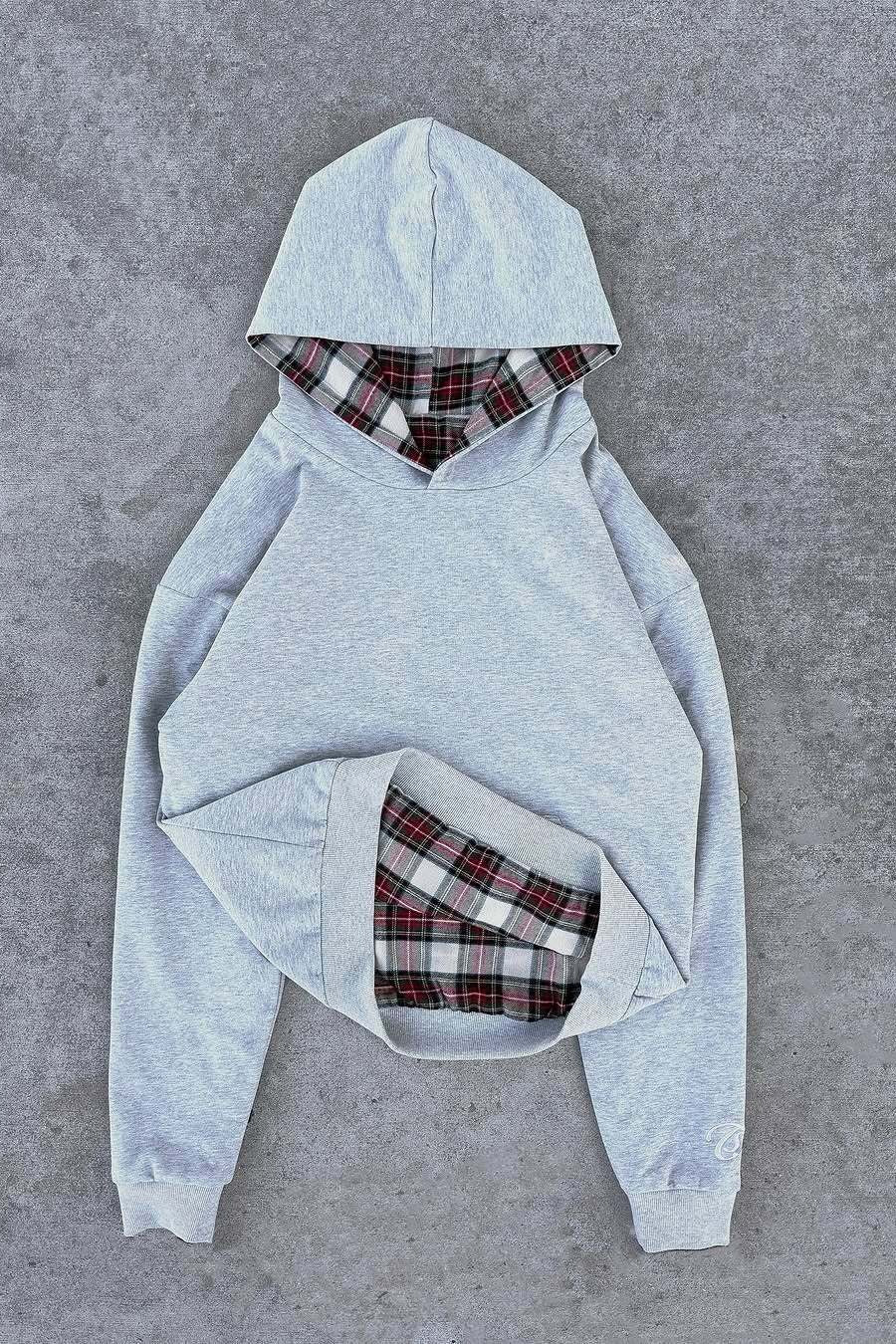 Reversible Plaid Colorblock Kangaroo Pocket Hoodie