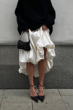 High Waist Balloon Voluminous Solid Casual Skirt