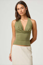 Halter Backless Cami Slim Fit Crop Top