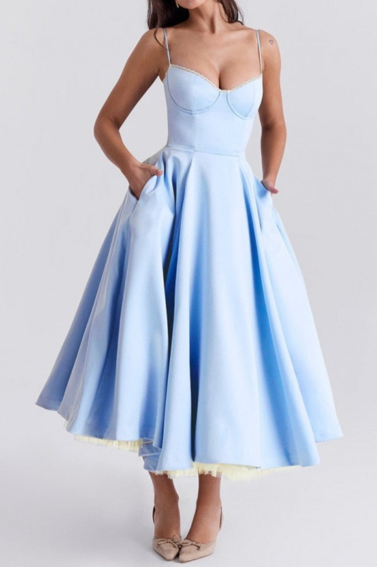 V Neck Backless Strapless Ball Gown Prom Dress Secondary image