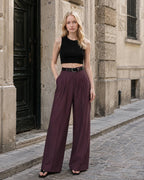Chic High Waist Pleated Wide Pants