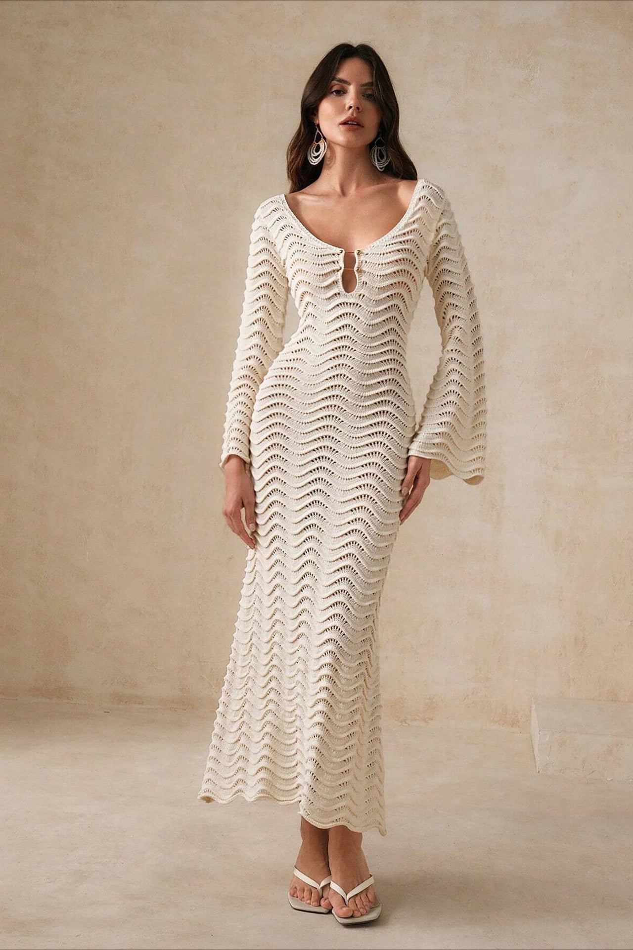 Solid Knit Beach Boho Dress Secondary image