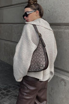 Vintage Notched V-Neck Knit Top
