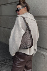 Vintage Notched V-Neck Knit Top