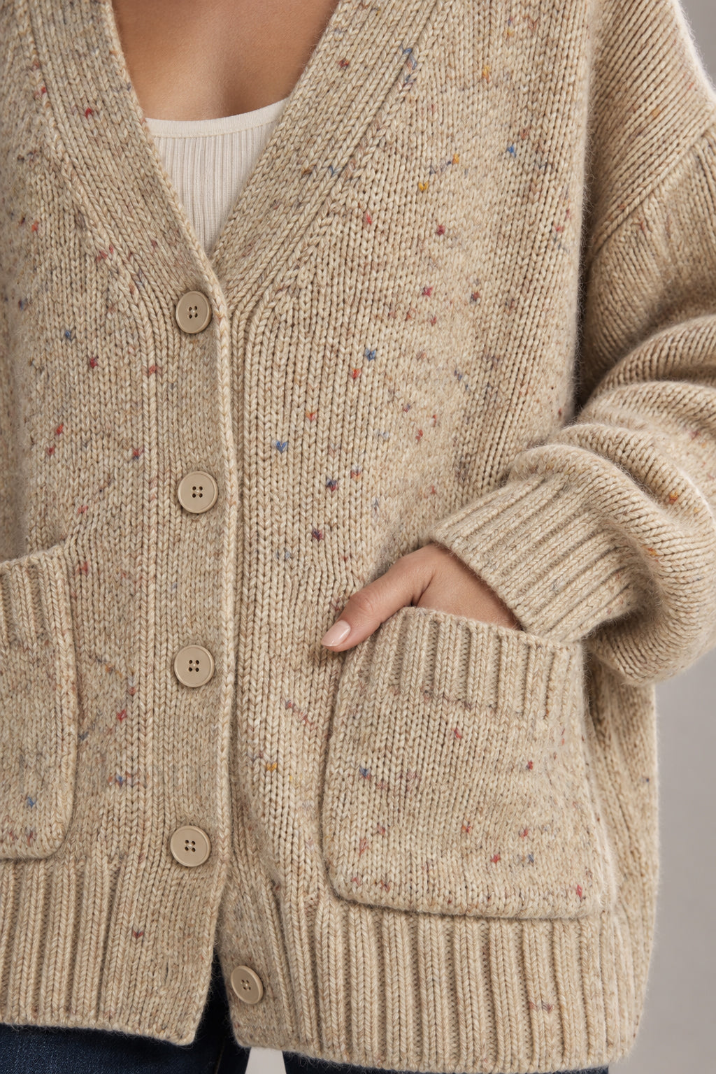 Fashionable Wool Blend Knit Cardiga