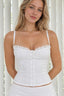 Solid Lace Patch Button Cami Top